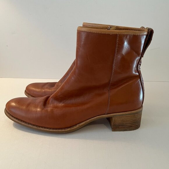 Timberland Brown Leather Ankle Boots Zip Closure Block Heels ~ Women's Size 10W - Picture 10 of 15